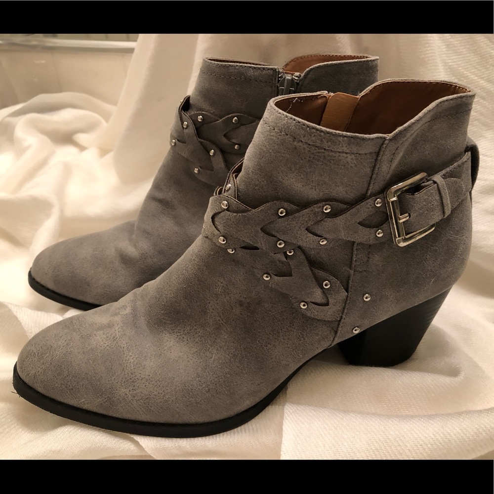 Gray Zipper Booties